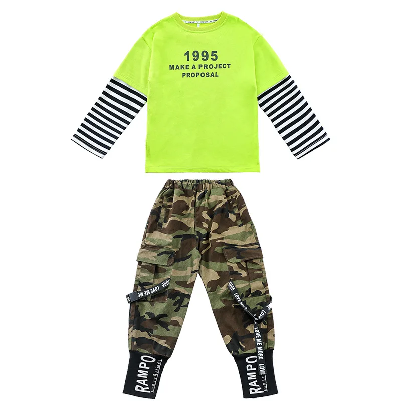 Striped Panel Top Camouflage Pants for Kids Girls Hip Hop Dance Wear Jazz Dance Stage Outfit Boys Cool Ballroom Clothing XS1230
Striped Panel Top Camouflage Pants for Kids Girls Hip Hop Dance Wear Jazz Dance Stage Outfit Boys Cool Ballroom Clothing XS1230