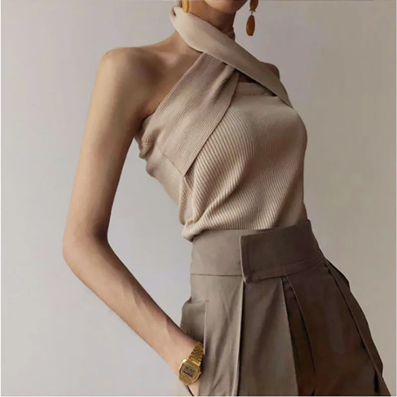 2021 Autumn New Product Sleeveless Hanging Neck Women's Knit Sweater Slim Solid Color Bottoming Top
2021 Autumn New Product Sleeveless Hanging Neck Women's Knit Sweater Slim Solid Color Bottoming Top
