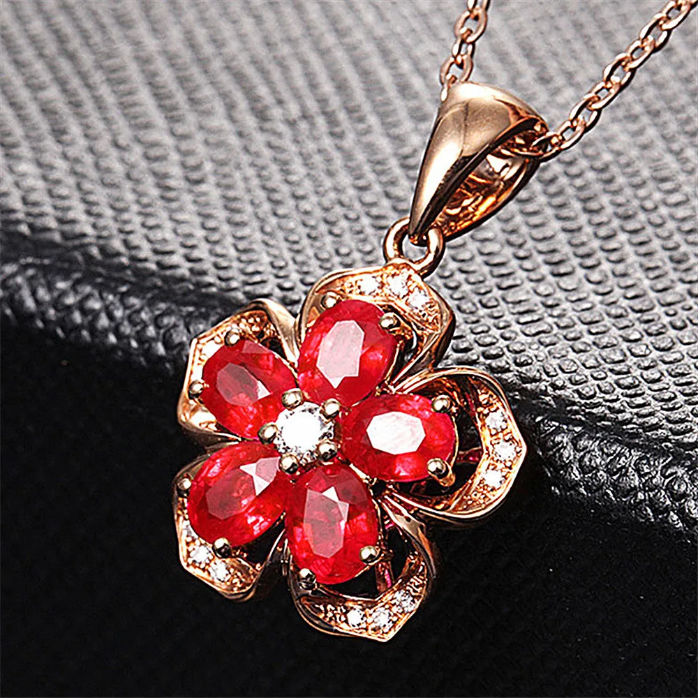 Fashion Flower Red Crystal Ruby Gemstones Diamonds Pendant Necklaces for Women 14k Rose Gold Color Choker Jewelry Bijoux Gifts
Fashion Flower Red Crystal Ruby Gemstones Diamonds Pendant Necklaces for Women 14k Rose Gold Color Choker Jewelry Bijoux Gifts
