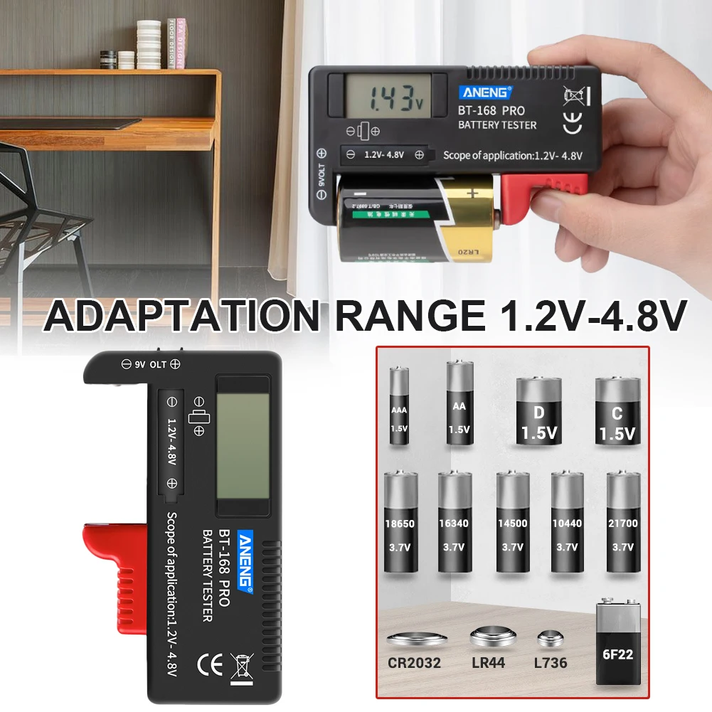 BT-168 PRO Battery Tester can Test 18650 Battery Capacity Tester High-Precision Digital Display Battery Measuring Instrument
BT-168 PRO Battery Tester can Test 18650 Battery Capacity Tester High-Precision Digital Display Battery Measuring Instrument