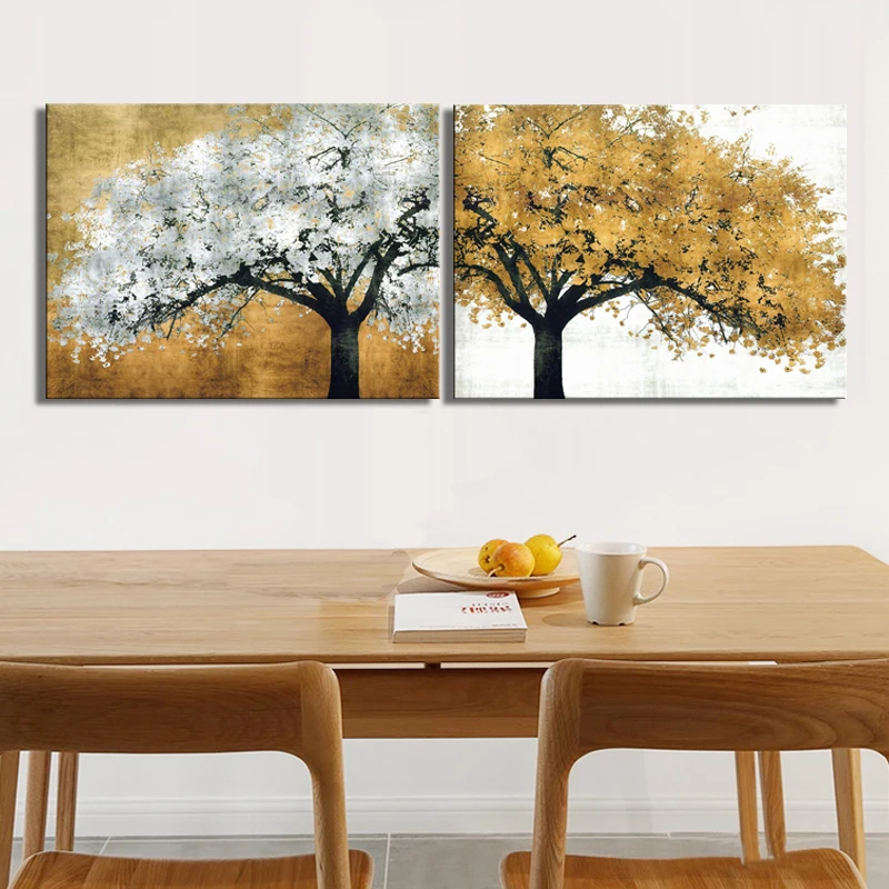 Modern Abstract Oil Painting on Canvas Art Wall Decorative Posters and Printed Golden Trees Pictures for Living Room Home Decor 
Modern Abstract Oil Painting on Canvas Art Wall Decorative Posters and Printed Golden Trees Pictures for Living Room Home Decor