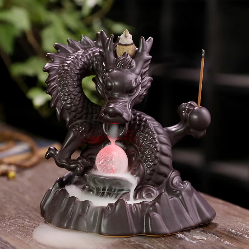 Dragon Backflow Incense Burner 7-Color Change Incense Burner Handmade Ceramic Creative Smoke Waterfall Incense Holder Censer
Dragon Backflow Incense Burner 7-Color Change Incense Burner Handmade Ceramic Creative Smoke Waterfall Incense Holder Censer