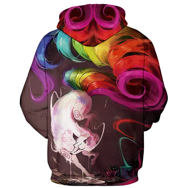 European American Nine Tailed Fox Printed Men's Hoodies Pocket Pullover Sweatshirt Trendy Hooded Couple S-5XL Tops 
European American Nine Tailed Fox Printed Men's Hoodies Pocket Pullover Sweatshirt Trendy Hooded Couple S-5XL Tops