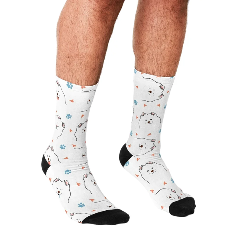 Funny Men socks white Samoyed Dog pattern Printed hip hop Men Happy Socks cute boys street style Crazy novelty Socks for men
Funny Men socks white Samoyed Dog pattern Printed hip hop Men Happy Socks cute boys street style Crazy novelty Socks for men