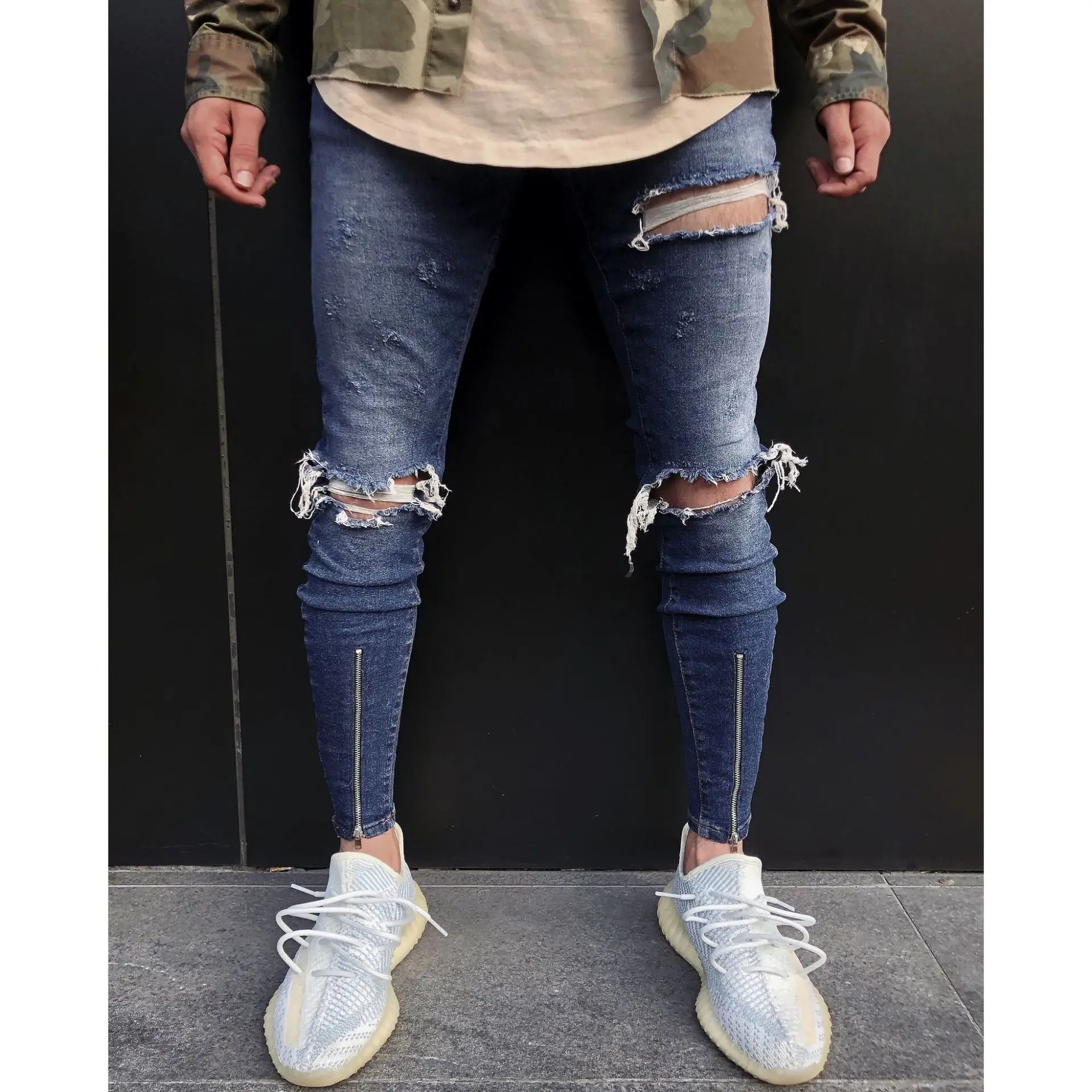 Products Fashion Brand Trendy dark blue zipper hole men's jeans High street leggings slim fit designer Button Blue Hole Pencil
Products Fashion Brand Trendy dark blue zipper hole men's jeans High street leggings slim fit designer Button Blue Hole Pencil