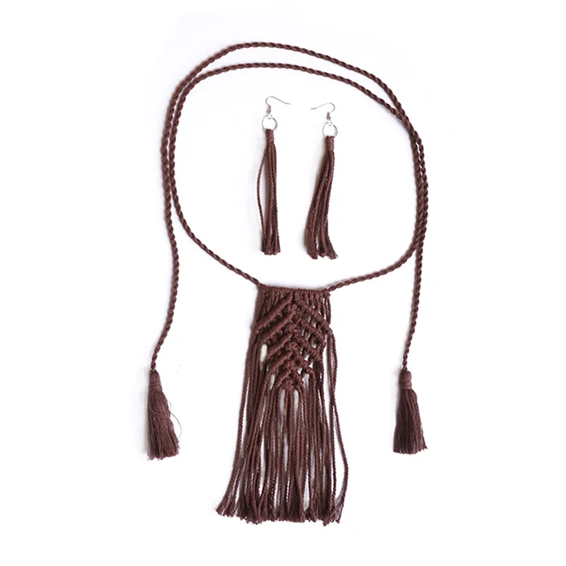 Hand Woven Tassel Necklace Earrings Set Advanced Sense for Women Accessory Leisure Minimalism Fashion Anniversary Gifts
Hand Woven Tassel Necklace Earrings Set Advanced Sense for Women Accessory Leisure Minimalism Fashion Anniversary Gifts