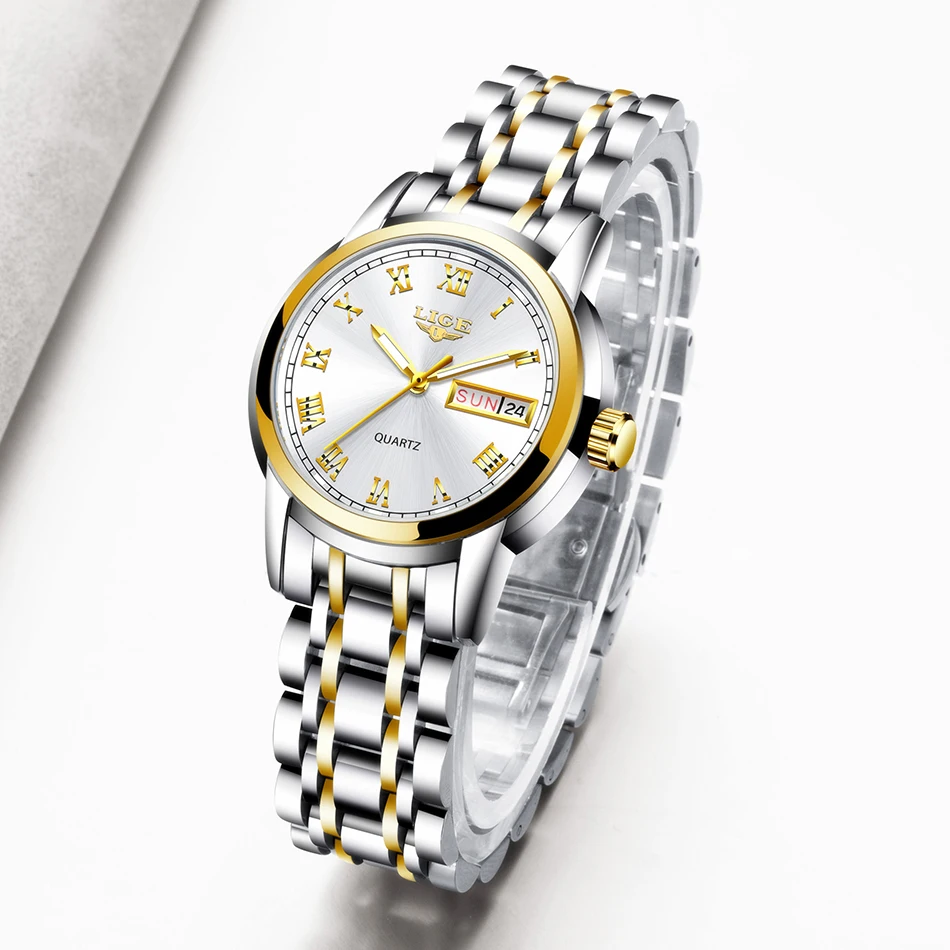 LIGE 2020 New Gold Watch Women Watches Ladies Creative Steel Women's Bracelet Watches Female Waterproof Clock Relogio Feminino 
LIGE 2020 New Gold Watch Women Watches Ladies Creative Steel Women's Bracelet Watches Female Waterproof Clock Relogio Feminino
