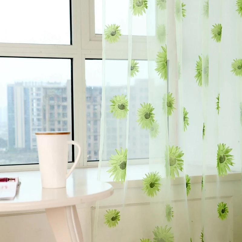 Window Panel Curtain For Living Room Sunflowers Printed Sheer Voile Screening Semi-shading Curtain Home Decor 95x200CM
Window Panel Curtain For Living Room Sunflowers Printed Sheer Voile Screening Semi-shading Curtain Home Decor 95x200CM