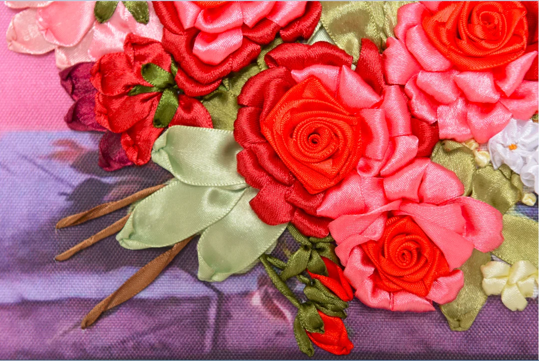 40X50cm First love II Ribbon embroidery kit stain painting handcraft kit DIY handmade needlework art home decor
40X50cm First love II Ribbon embroidery kit stain painting handcraft kit DIY handmade needlework art home decor