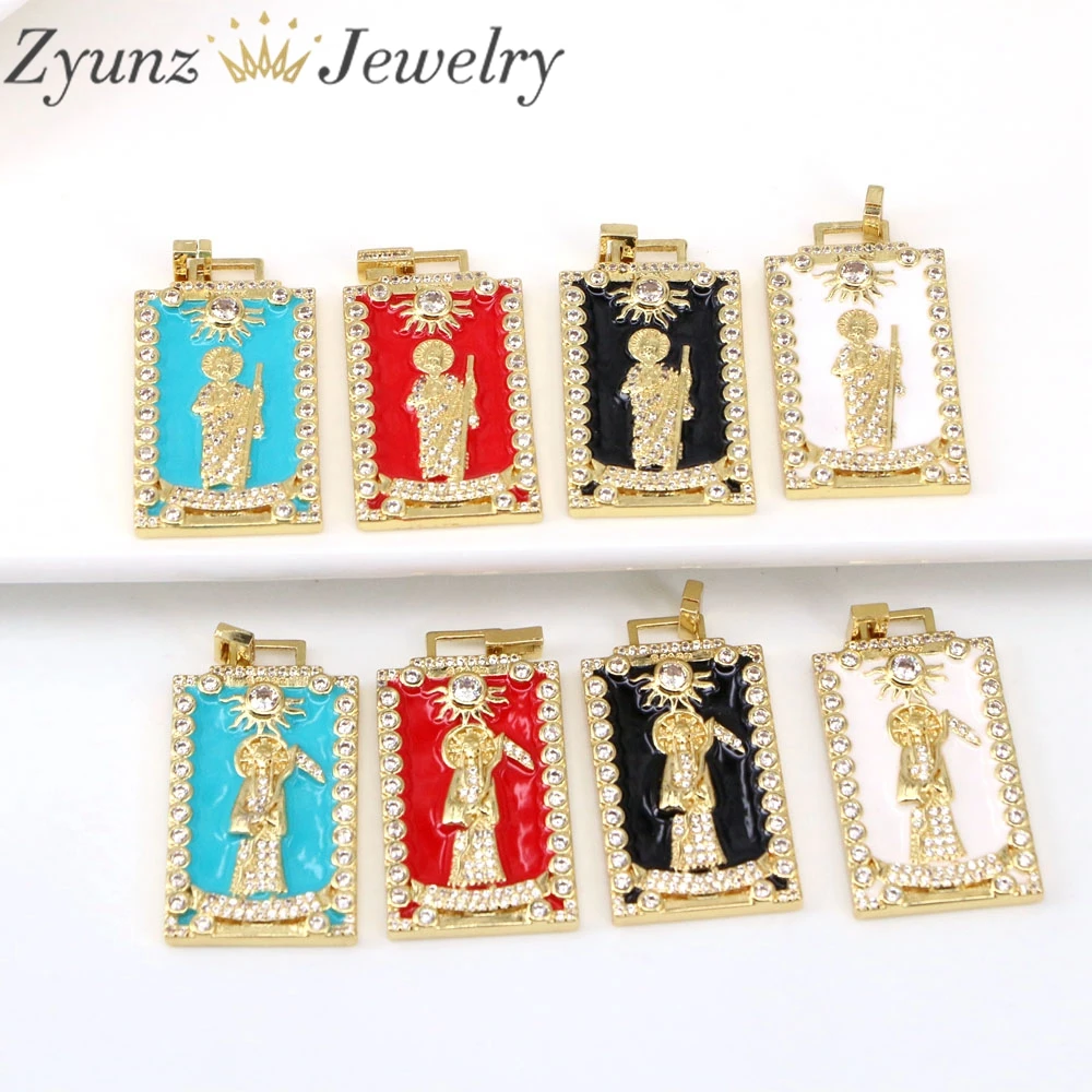 5PCS, Fashion CZ Pave Jesus Mary Rectangle Pendant Charms Gold Enamel Pendant for Neckalce Making Catholic Jewelry Accessory
5PCS, Fashion CZ Pave Jesus Mary Rectangle Pendant Charms Gold Enamel Pendant for Neckalce Making Catholic Jewelry Accessory
