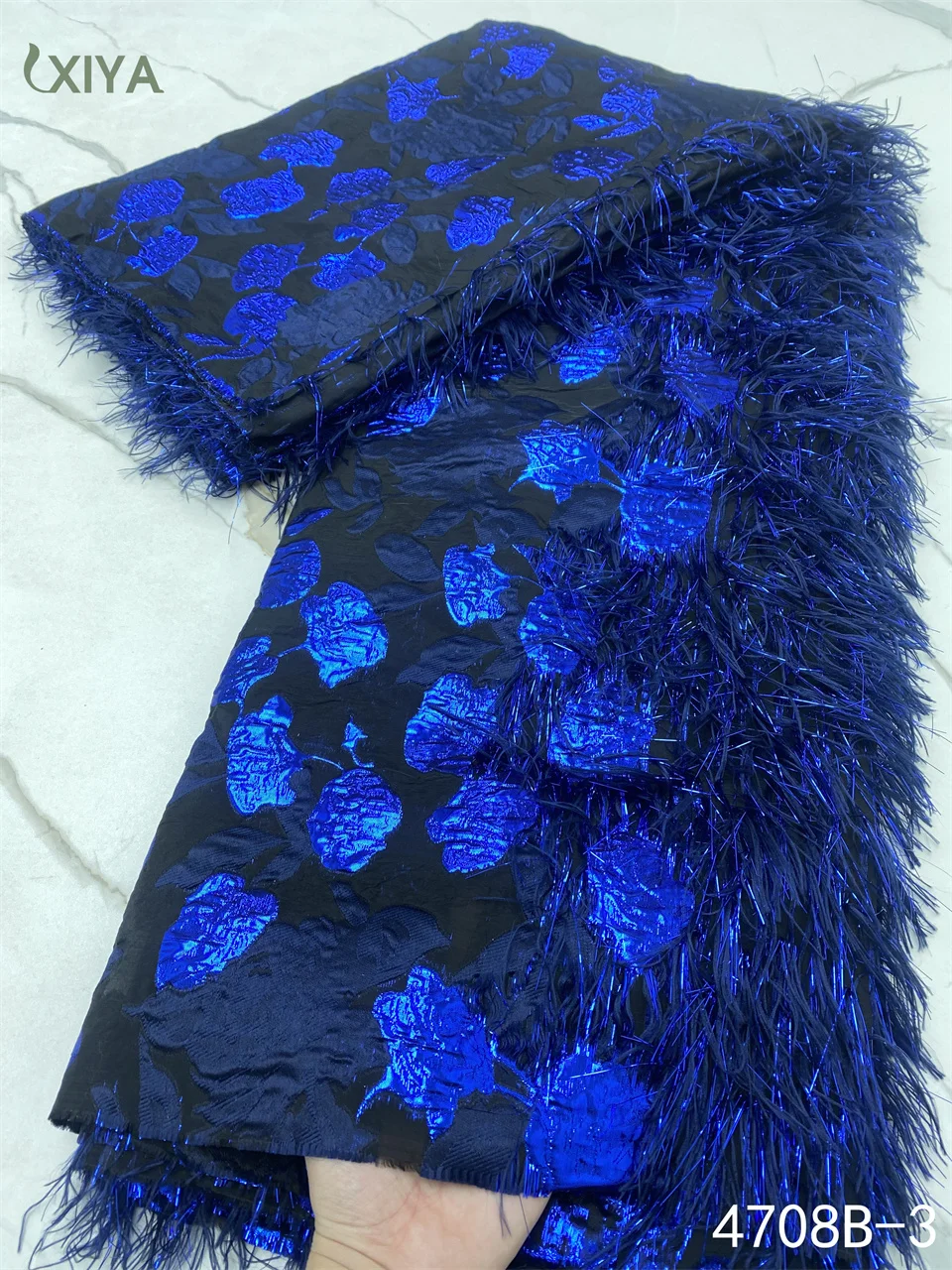 Royal Blue African Brocade Lace Fabric Cheap Brocade Jacquard Lace Fabric with Feather Nigerian Lace for Diy Sewing APW4708B
Royal Blue African Brocade Lace Fabric Cheap Brocade Jacquard Lace Fabric with Feather Nigerian Lace for Diy Sewing APW4708B