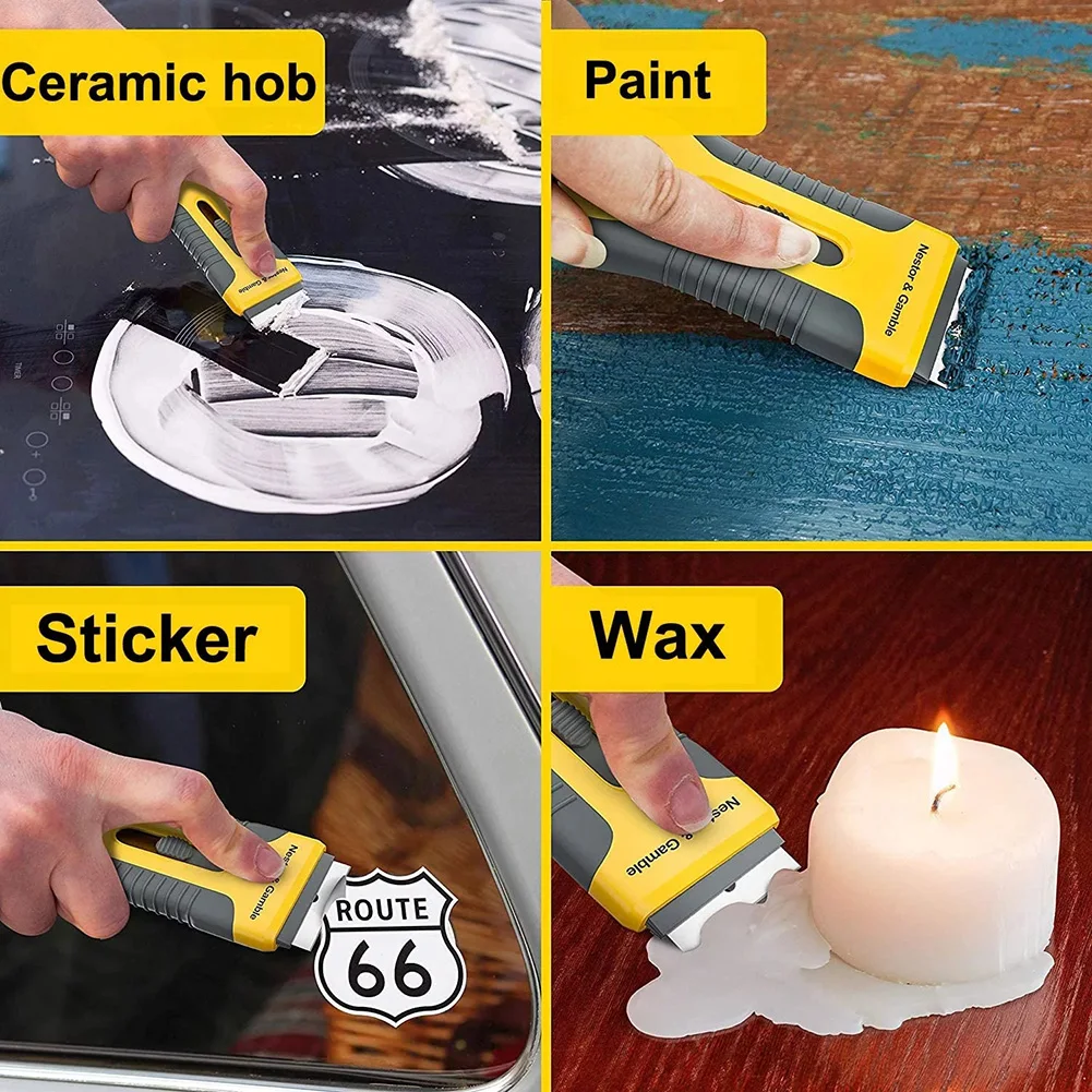 11pcs Razor Scraper Blade Plastic Handle Edged Sticker Removal Cleaning Tool Workshop Equipment 1* Scraper 10* Metal Blade
11pcs Razor Scraper Blade Plastic Handle Edged Sticker Removal Cleaning Tool Workshop Equipment 1* Scraper 10* Metal Blade