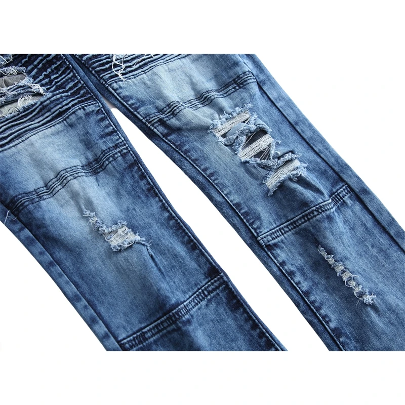Men's slim fit stretch casual jeans with holes and small feet locomotive camouflage men's trousers
Men's slim fit stretch casual jeans with holes and small feet locomotive camouflage men's trousers