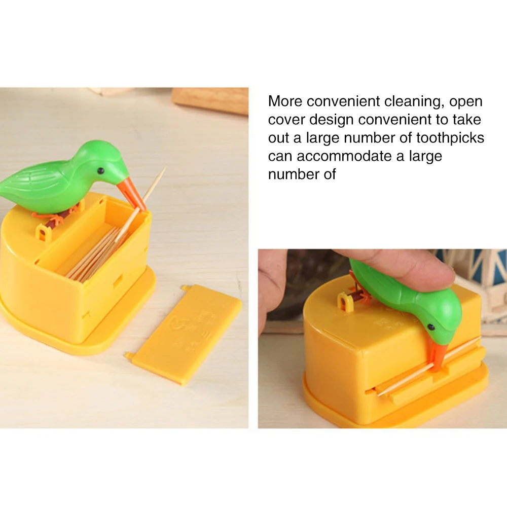 1PC Smart Toothpick Box Automatic Toothpick Out Standing Bird Toothpick Dispenser Storage Box Desk Decor Kitchen Accessories
1PC Smart Toothpick Box Automatic Toothpick Out Standing Bird Toothpick Dispenser Storage Box Desk Decor Kitchen Accessories