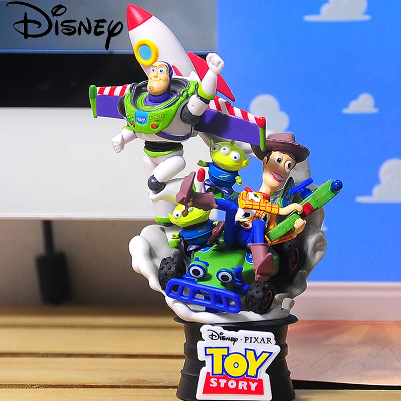 

Disney Anime Toy Story Woody Buzz Lightyear Alien Action Figures Movie Scene Model Dolls Ornaments Toys For Children's Gifts