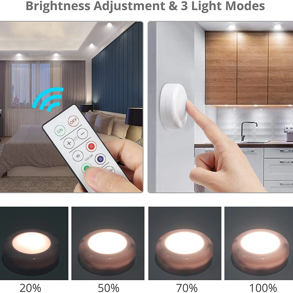 6PCS LED Night Lights 16Colors RGB Under Cabinet Dimmable Lighting Battery Powered Lights For Kitchen Closet Bedroom Night Light 
6PCS LED Night Lights 16Colors RGB Under Cabinet Dimmable Lighting Battery Powered Lights For Kitchen Closet Bedroom Night Light