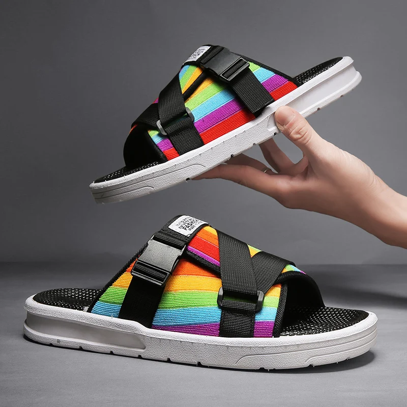 CYYTL Rainbow Color Men Outdoor Slippers Fashion Non-slip Shoes Breathable Summer Home Slides Beach Zapatillas De Casa Hombre
CYYTL Rainbow Color Men Outdoor Slippers Fashion Non-slip Shoes Breathable Summer Home Slides Beach Zapatillas De Casa Hombre