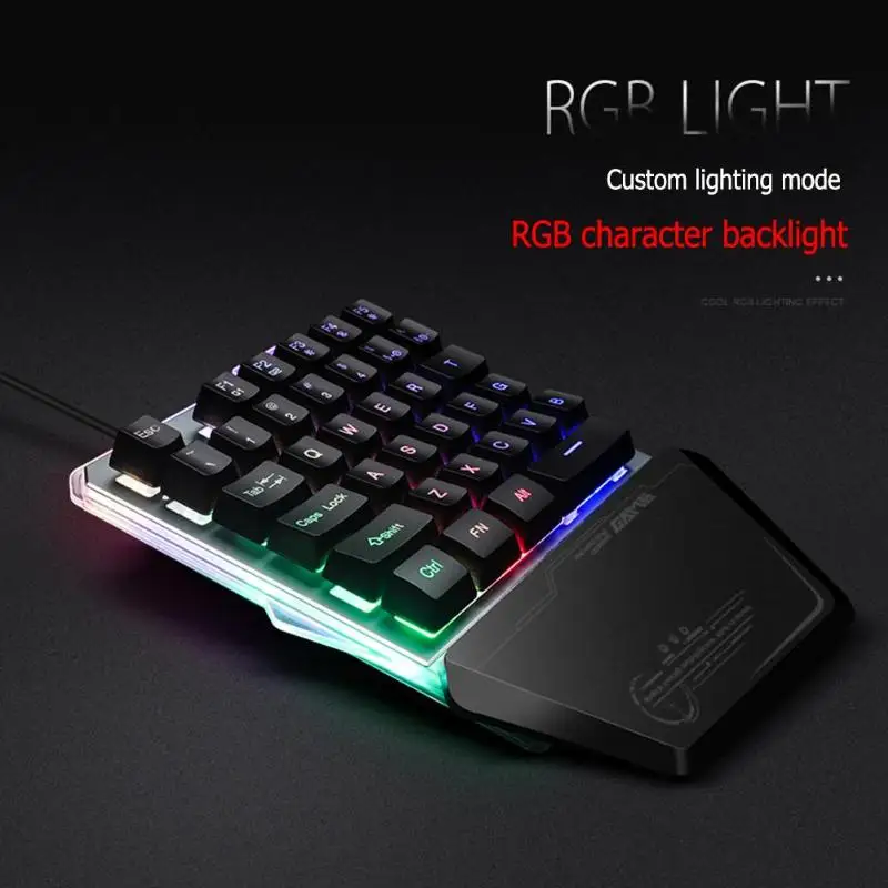 G40 с помощью одной руки RGB Механическая игровая клавиатура Большие размеры 35-ключ