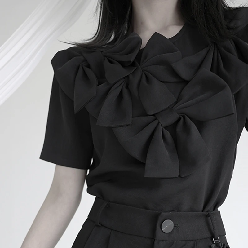 XITAO New Black T-shirt Bow Splicing Women Summer Fashion O-neck Collar Casual Loose Top 2021 Trendy All-match Women WMD0204
XITAO New Black T-shirt Bow Splicing Women Summer Fashion O-neck Collar Casual Loose Top 2021 Trendy All-match Women WMD0204