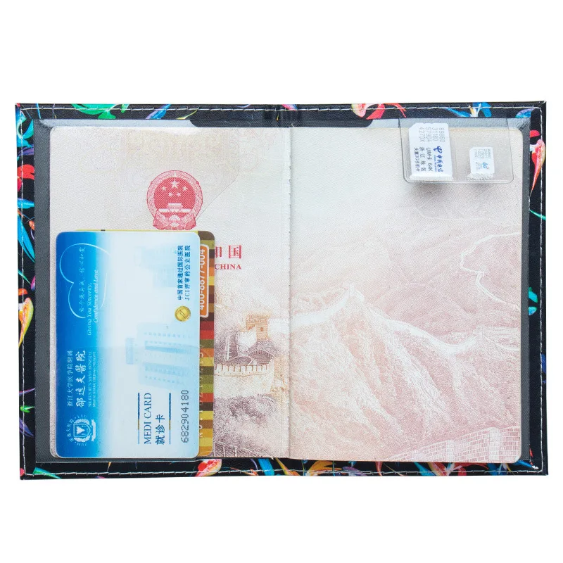 

PU Colored Pterosaur Fashion and standard size passport cover waterproof solid pu leather passport holder for traveling
