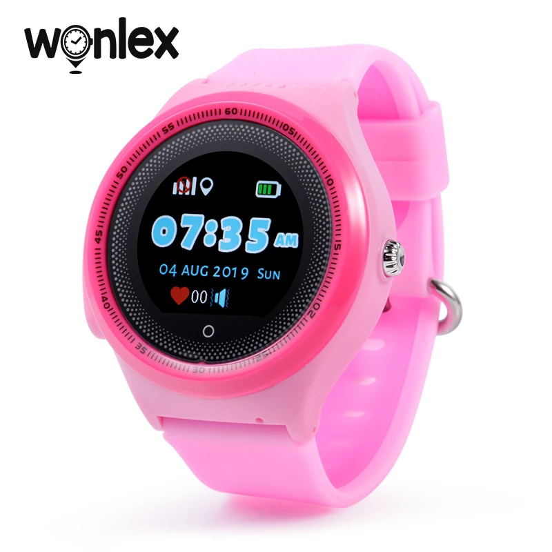 Умные часы Wonlex круглые водонепроницаемые детские с вибрацией и будильником 2G GPS