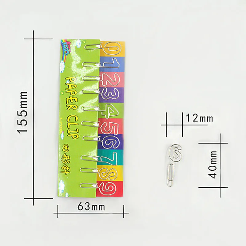10 Pcs/lot Cute Metal Digital Bookmark Clips Pin Number Shaped Paper 0-9 Numbers School Supplies Stationery Accessories | Канцтовары для