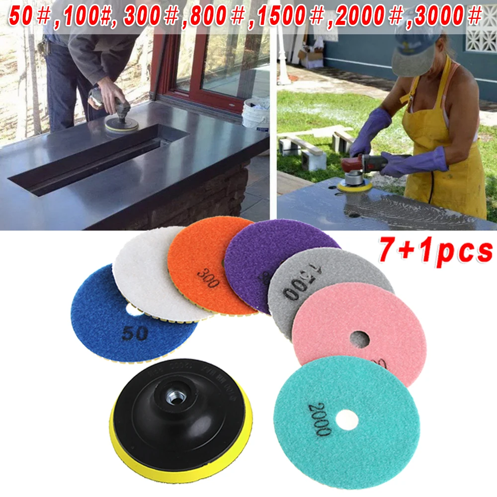 Diamond Polishing Pads 50grit 100grit 300grit Backer Pad Granite Marble Concrete Stone Grinding Discs For Hand Tools