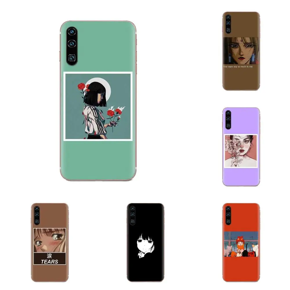 Мягкий чехол грустно аниме девочка замки для Samsung Galaxy A10 A20 A20E A3 A40 A5 A50 A7 J1 J3 J4 J5 J6 J7