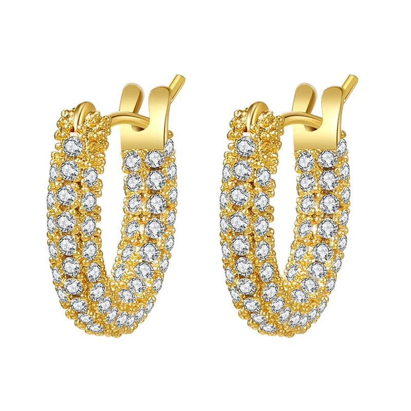 Jaeeyin 2021 Metal Gold Color Sparkly Paved Cubic Zircon Simple Temperament Fashion Earrings Shiny Hoop Girl Jewelry Gift Friend
Jaeeyin 2021 Metal Gold Color Sparkly Paved Cubic Zircon Simple Temperament Fashion Earrings Shiny Hoop Girl Jewelry Gift Friend