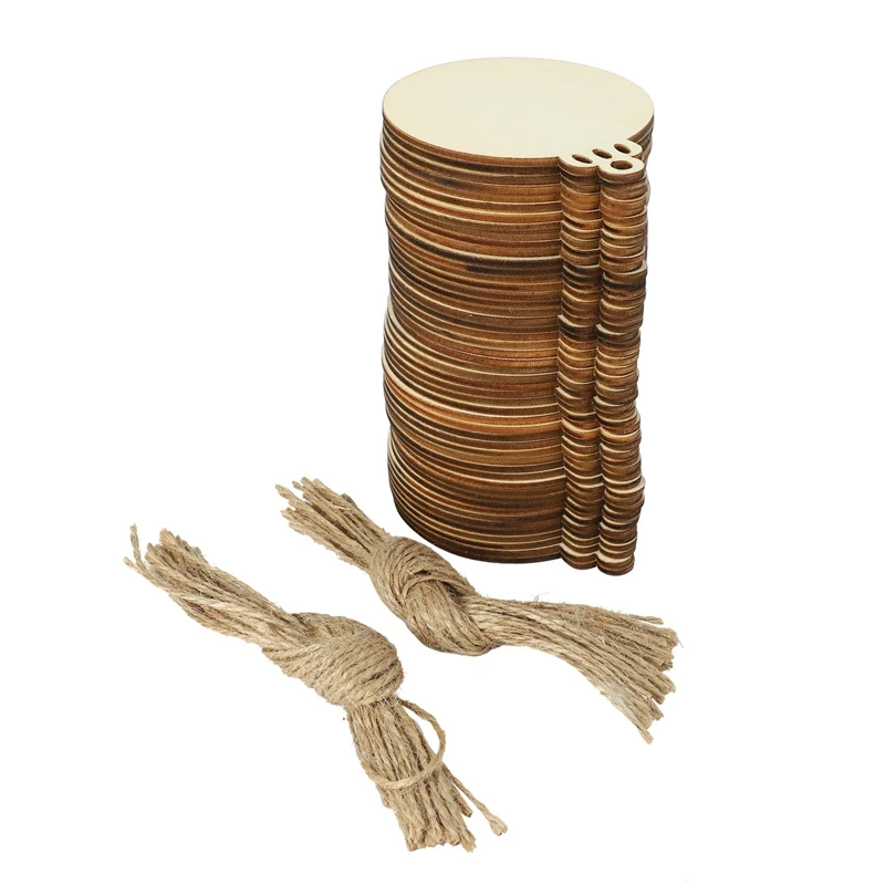 50pcs DIY Craft Wooden Round Bauble with 50pcs Twines to Paint, Unfinished Christmas Hanging Ornaments Natural Blank Wood Discs
50pcs DIY Craft Wooden Round Bauble with 50pcs Twines to Paint, Unfinished Christmas Hanging Ornaments Natural Blank Wood Discs
