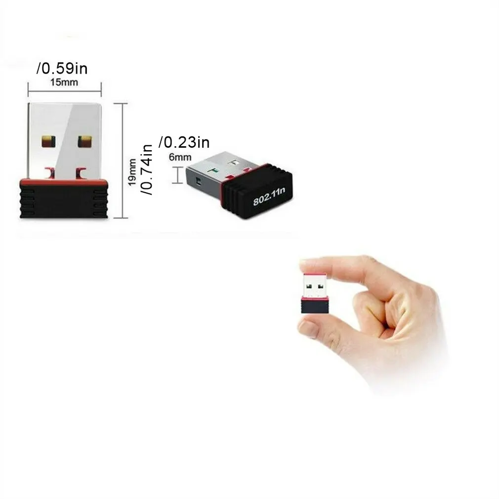 

Mini USB Wifi WLAN 150mbps Wireless Network Adapter 802.11n/g/b Dongle Ethernet 2.4G & 5G External 600 Mbps