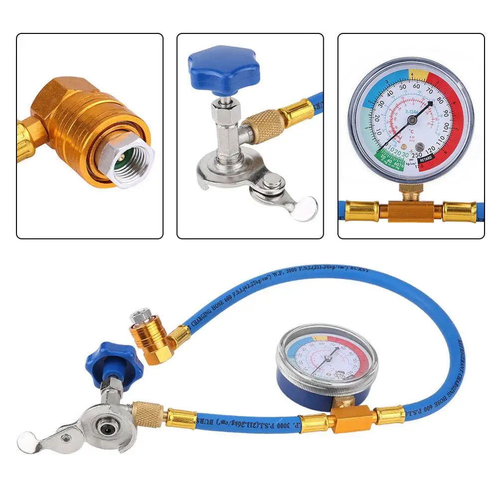 R134A Car Air Conditioning Refrigerant Recharge Measuring Hose 600PSI Recharge Measuring Hose Gas Gauge Automotive supplies CSV
R134A Car Air Conditioning Refrigerant Recharge Measuring Hose 600PSI Recharge Measuring Hose Gas Gauge Automotive supplies CSV