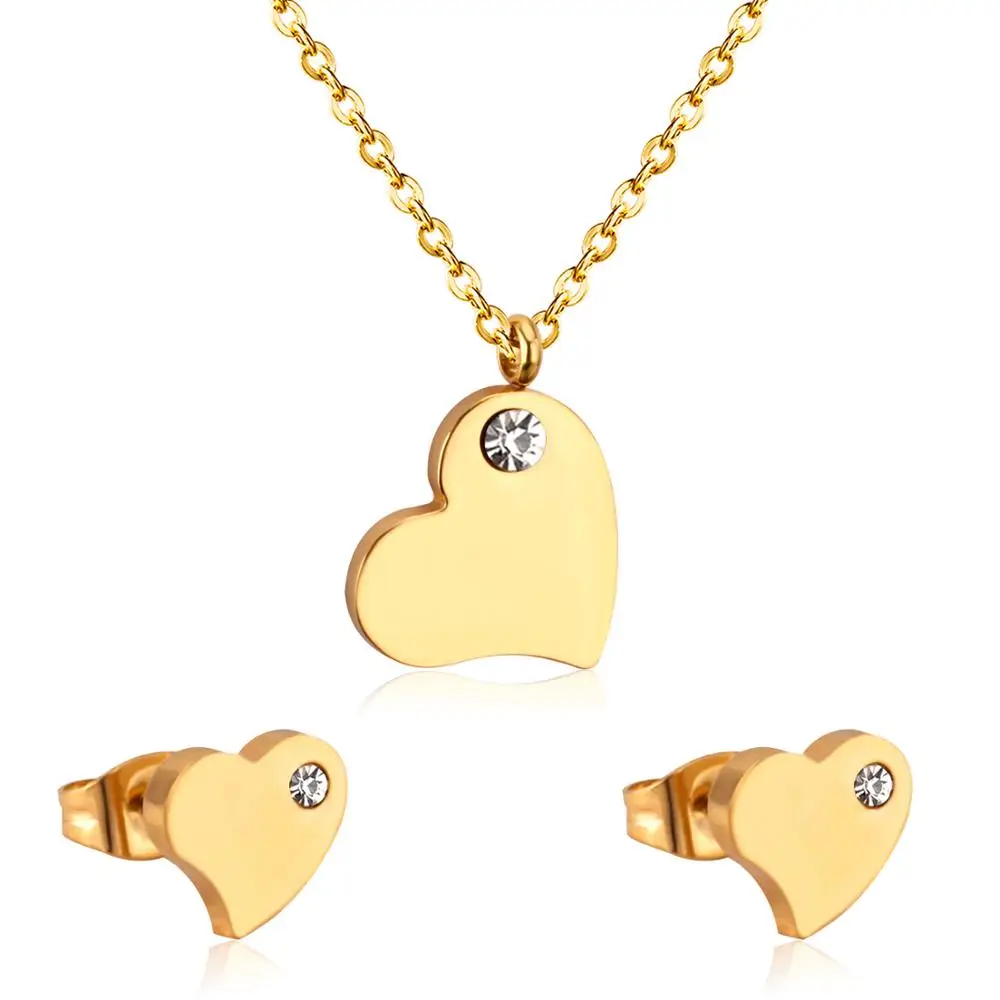 LUXUKISSKIDS Hot Selling Heart Shaped Pendant CZ Necklace And Earrings Set In Jewelry For Women With Free Chain Jewellry Parts 
LUXUKISSKIDS Hot Selling Heart Shaped Pendant CZ Necklace And Earrings Set In Jewelry For Women With Free Chain Jewellry Parts