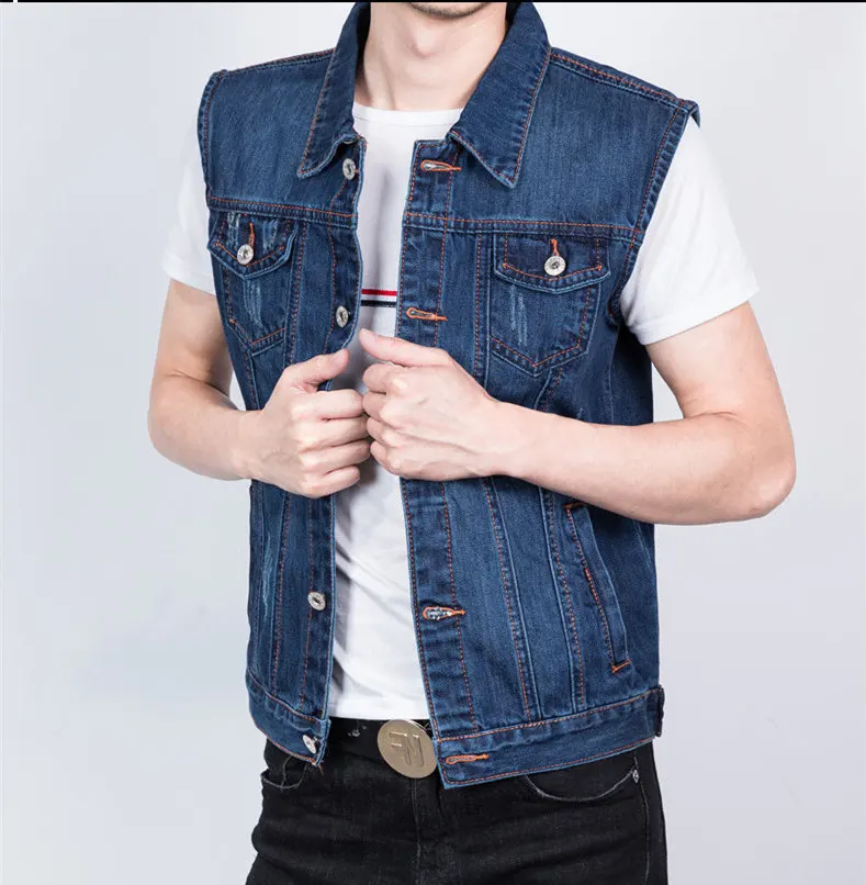Men's Cotton Denim Vest with Many Pockets Mens Plus Size Blue Jean Vest Waistcoat Men Slim Fit Sleeveless Jacket Colete 4XL 5XL
Men's Cotton Denim Vest with Many Pockets Mens Plus Size Blue Jean Vest Waistcoat Men Slim Fit Sleeveless Jacket Colete 4XL 5XL