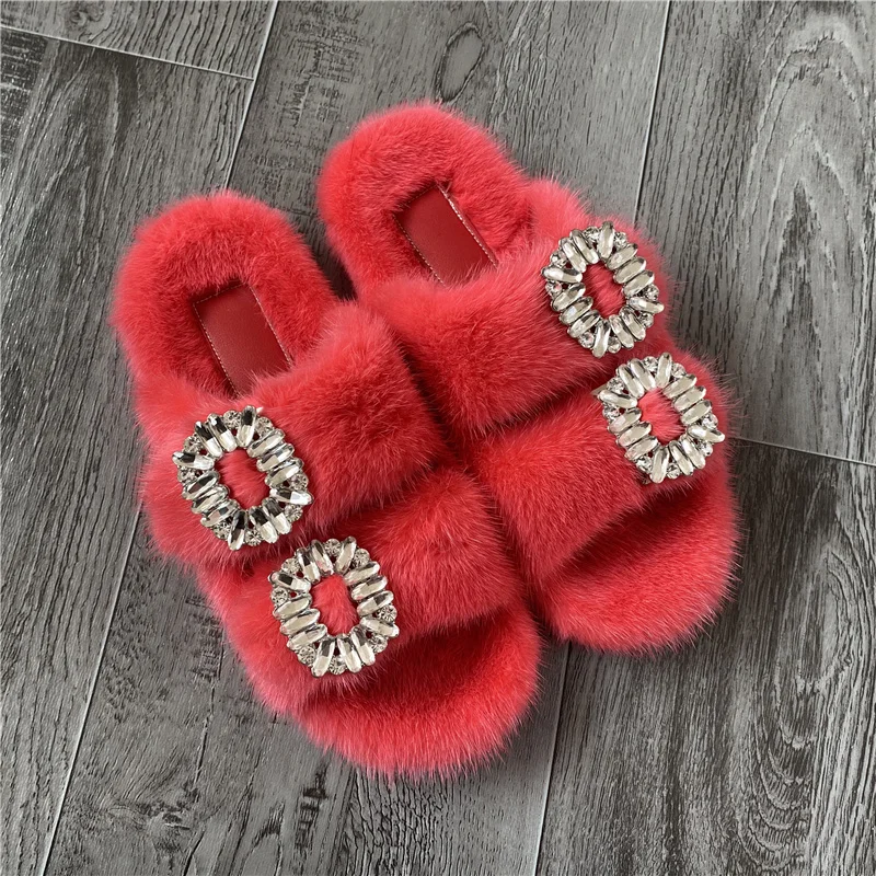 Women's Mink Slippers Summer Casual Plush Shoes High Grade Diamond Decoration PVC Soft Bottom Flat Fur Sandals
Women's Mink Slippers Summer Casual Plush Shoes High Grade Diamond Decoration PVC Soft Bottom Flat Fur Sandals