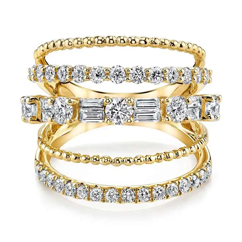 Huitan Trendy Bohemian Stylish Women Rings Several Layers With Full Micro Paved Women Jewelry Gold Color Available Ring
Huitan Trendy Bohemian Stylish Women Rings Several Layers With Full Micro Paved Women Jewelry Gold Color Available Ring