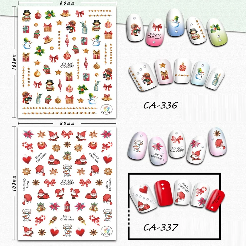10 PCS Nail Stickers Christmas Adhesive 3D Nail Decals Nail Art Water Transfer Decals Tattoos Sliders Manicure
10 PCS Nail Stickers Christmas Adhesive 3D Nail Decals Nail Art Water Transfer Decals Tattoos Sliders Manicure
