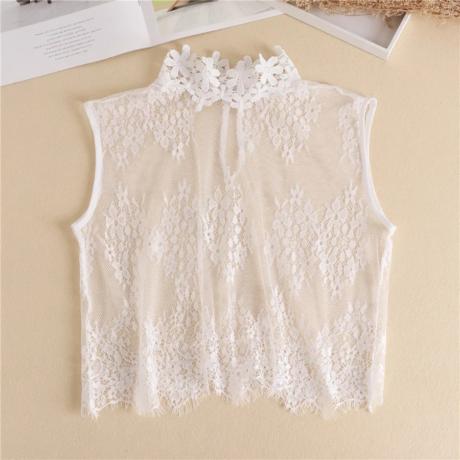 Women Fake Collar White Lace Floral Detachable False Collar Blouse Removable Stand Collar Tie Women Clothes Accessories
Women Fake Collar White Lace Floral Detachable False Collar Blouse Removable Stand Collar Tie Women Clothes Accessories