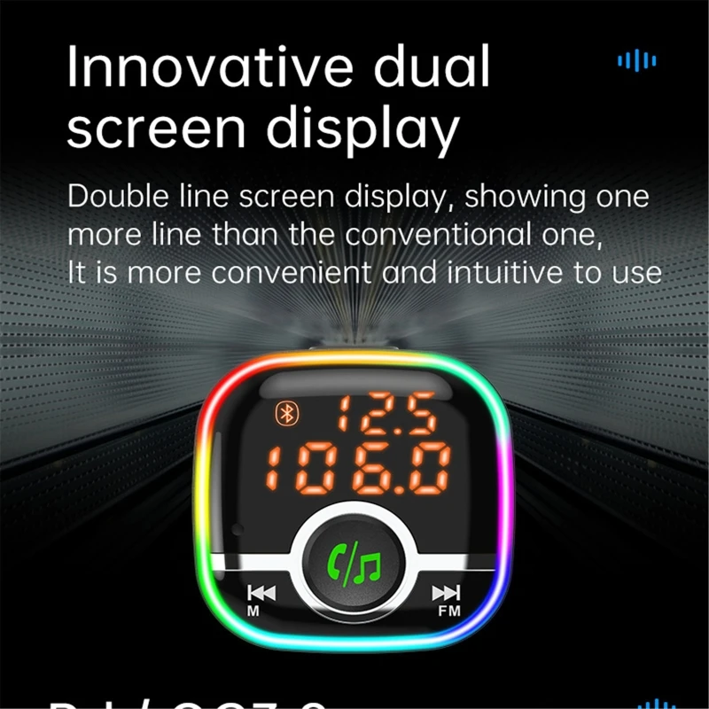 Bluetooth 5.0 FM Transmitter Car Fast Charger QC3.0 USB-C PD Charger U Disk Music Player Car Mp3 Player Handsfree Dual LCD 28GC
Bluetooth 5.0 FM Transmitter Car Fast Charger QC3.0 USB-C PD Charger U Disk Music Player Car Mp3 Player Handsfree Dual LCD 28GC