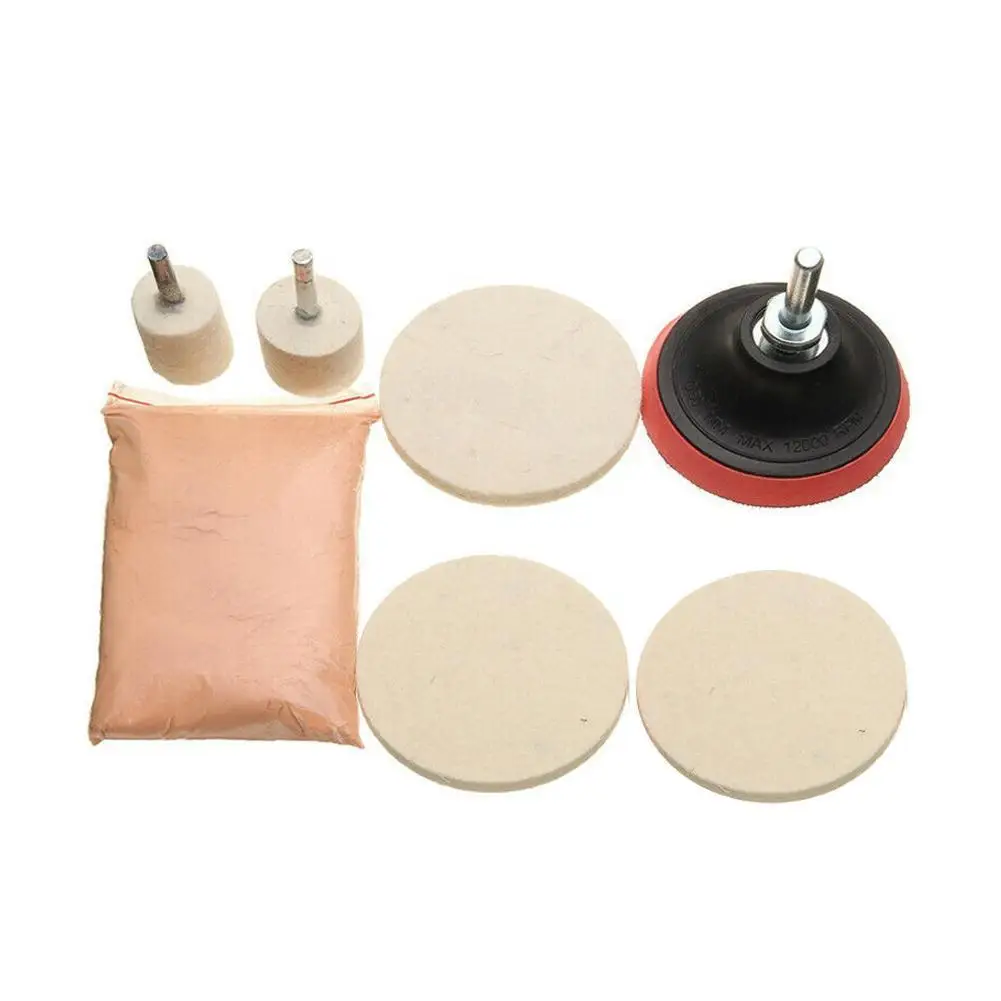 8pcs Auto Glass Polishing Wool Wheel Polishing Powder Glass Polishing Set
8pcs Auto Glass Polishing Wool Wheel Polishing Powder Glass Polishing Set