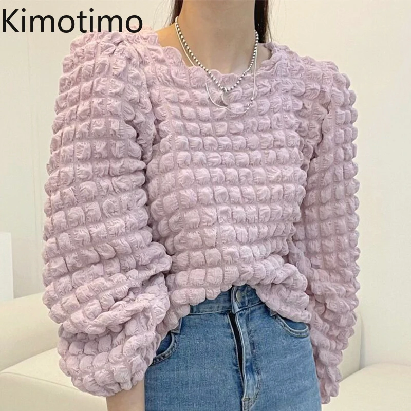 Kimotimo Women Shirts Korean Chic Design O-neck Three-dimensional Bubble Check Tops 2021 Autumn New Long Sleeve Loose Blouse
Kimotimo Women Shirts Korean Chic Design O-neck Three-dimensional Bubble Check Tops 2021 Autumn New Long Sleeve Loose Blouse