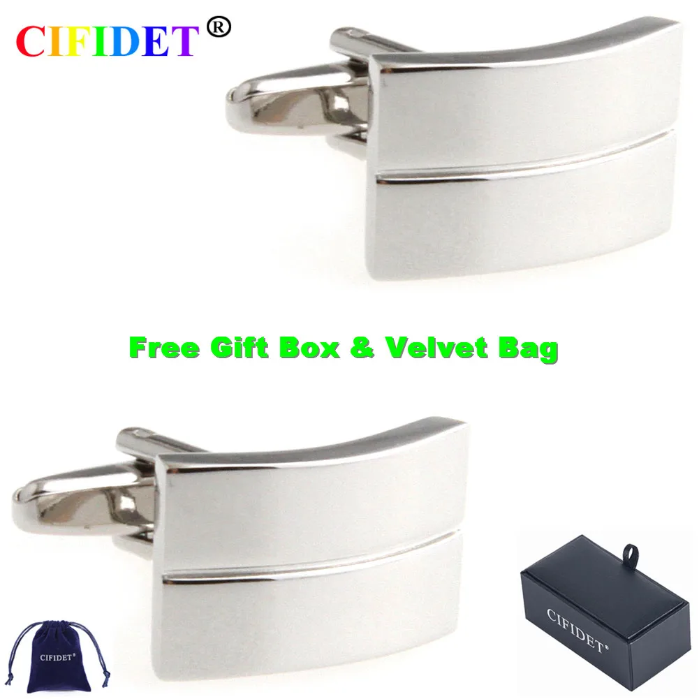 Мужские модные запонки CIFIDET, новинка, изогнутые металлические запонки с бархатным мешком и подарочной коробкой, ювелирные аксессуары в пода... 
Мужские модные запонки CIFIDET, новинка, изогнутые металлические запонки с бархатным мешком и подарочной коробкой, ювелирные аксессуары в пода...