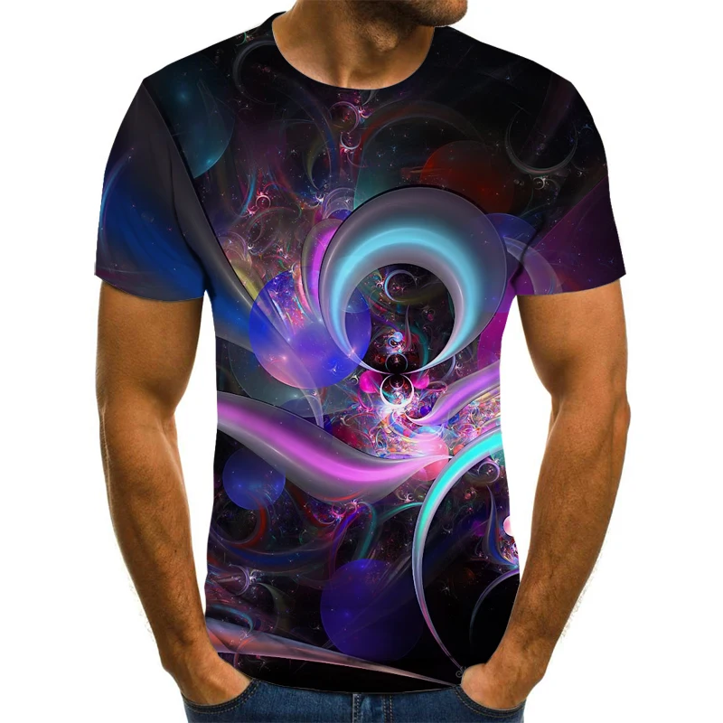 New 3D personality three-dimensional pattern 3D printed T-shirt summer shirt male spiral geometric pattern laminated solid color
New 3D personality three-dimensional pattern 3D printed T-shirt summer shirt male spiral geometric pattern laminated solid color