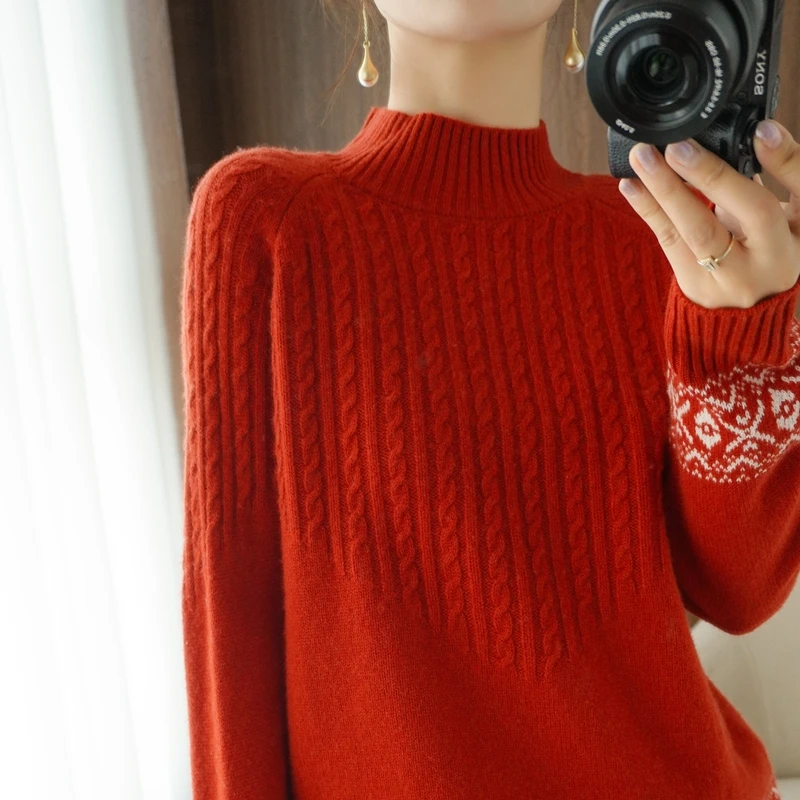 Pullover Retro Top Casual Plus Size Cashmere Warm Sweater Hot Sale 2020 Winter New Women's Turtleneck Sweater 100% Wool Knit
Pullover Retro Top Casual Plus Size Cashmere Warm Sweater Hot Sale 2020 Winter New Women's Turtleneck Sweater 100% Wool Knit