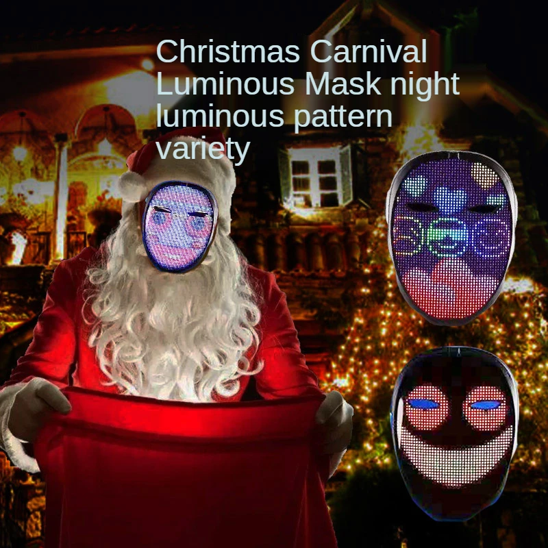 Full Color LED Luminous Mask Halloween Christmas Party Bluetooth App Gesture Face Changing Mask Supports DIY Music
Full Color LED Luminous Mask Halloween Christmas Party Bluetooth App Gesture Face Changing Mask Supports DIY Music
