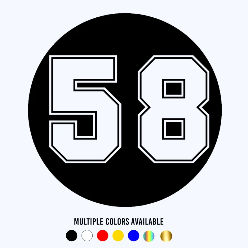 CK20305# Various Sizes Die-Cut Vinyl Decal Figure Number 58 Car Sticker Waterproof Auto Decors on Car Body Bumper Rear Window
CK20305# Various Sizes Die-Cut Vinyl Decal Figure Number 58 Car Sticker Waterproof Auto Decors on Car Body Bumper Rear Window