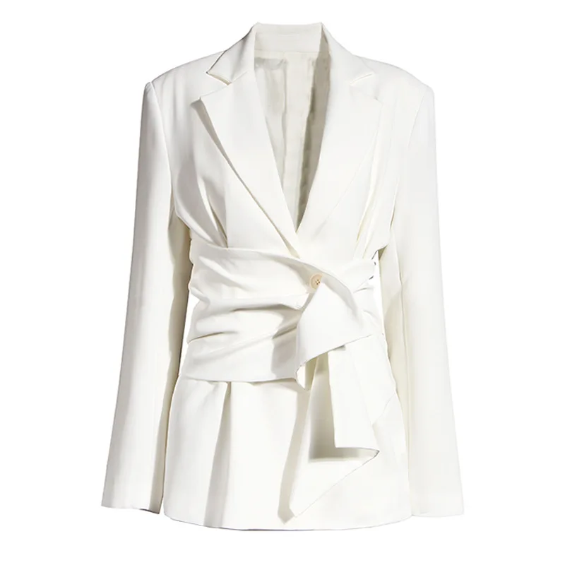 Suit women's internet celebrity same Style 2020 Autumn new artistic niche design buckle belt pure white waist suit coat C211
Suit women's internet celebrity same Style 2020 Autumn new artistic niche design buckle belt pure white waist suit coat C211