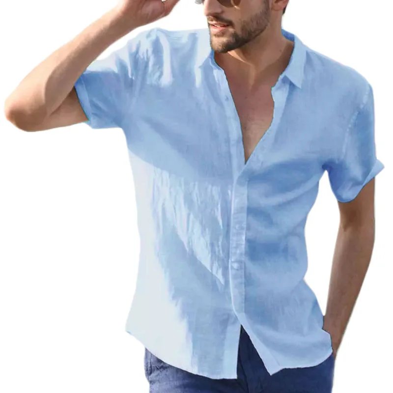 Mens Holiday Short Sleeve Solid Shirts Casual Loose Dress Tops Tee Plus Size 
Mens Holiday Short Sleeve Solid Shirts Casual Loose Dress Tops Tee Plus Size