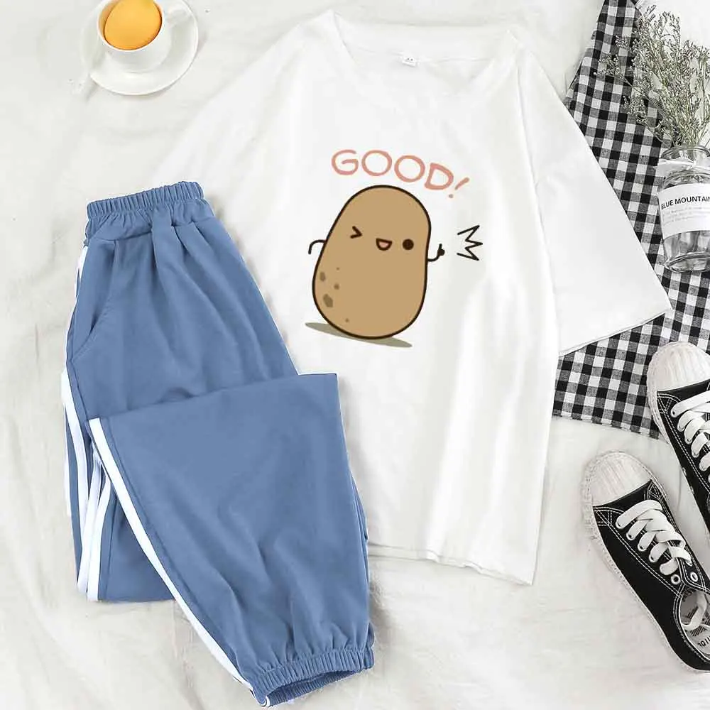 Kawaii Pajama Set Sleepwear Women Cute Potato Print Homewear Pants Nightgown Sleepwear Lady Lounge Wear Set Pj Nightwear Pyjamas
Kawaii Pajama Set Sleepwear Women Cute Potato Print Homewear Pants Nightgown Sleepwear Lady Lounge Wear Set Pj Nightwear Pyjamas