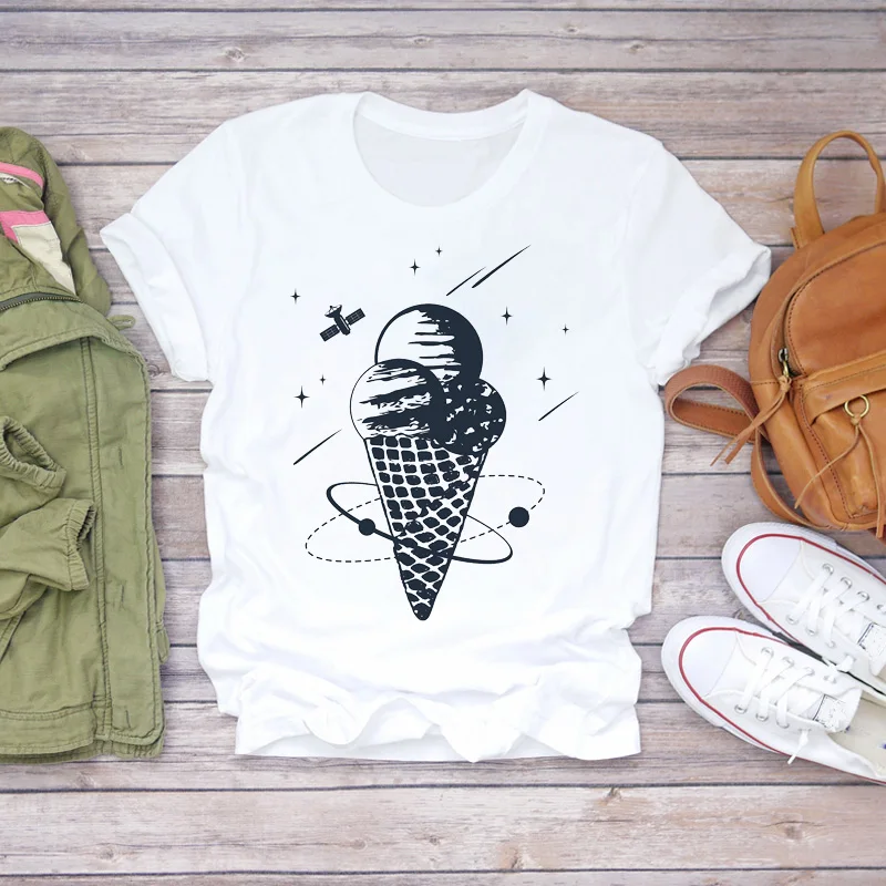 Summer abstract art space ice cream cartoon graphic printed women's T-shirt Harajuku couple street kawaii loose short sleeves
Summer abstract art space ice cream cartoon graphic printed women's T-shirt Harajuku couple street kawaii loose short sleeves